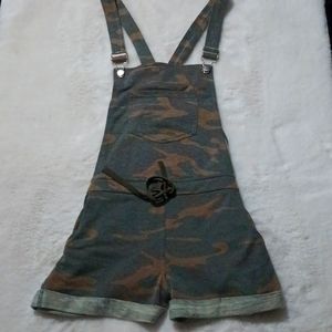 Camo shorts overalls